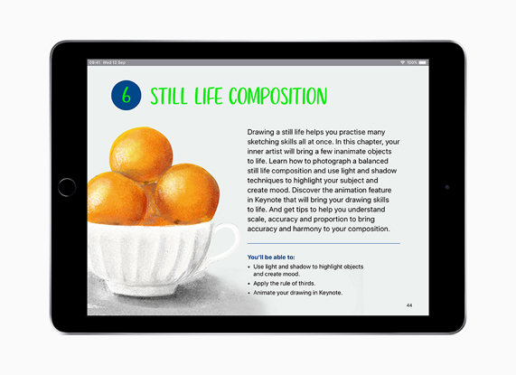 iPad with Everyone Can Create on screen in English.
