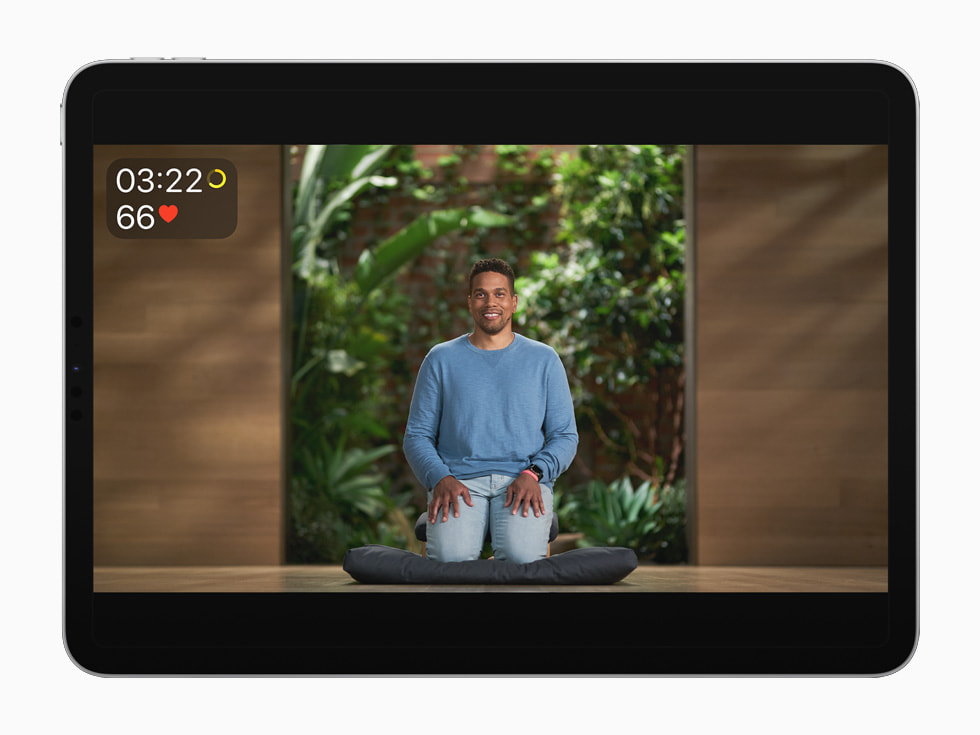 Fitness+ Meditation auf einem iPad Pro.