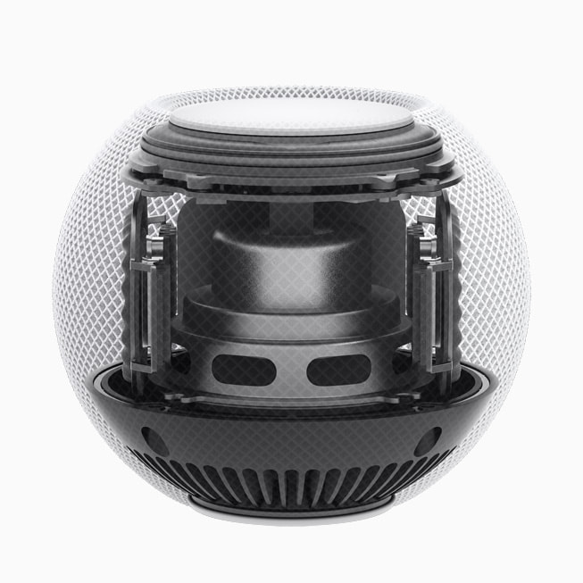 The internals of the new HomePod mini.
