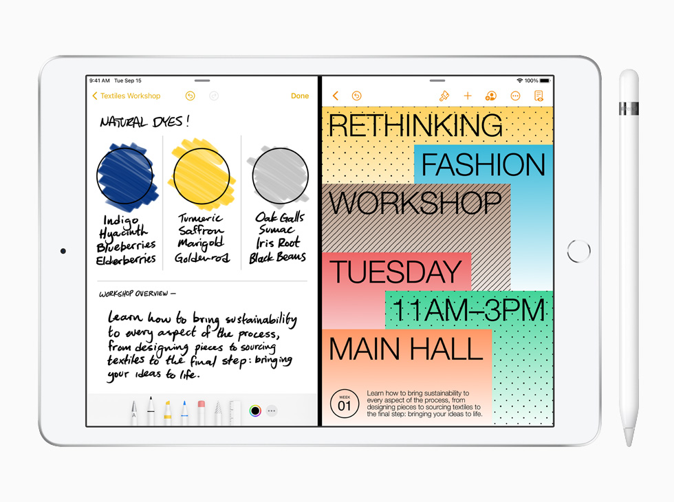 Das neue iPad mit Apple Pencil und Notizen App.