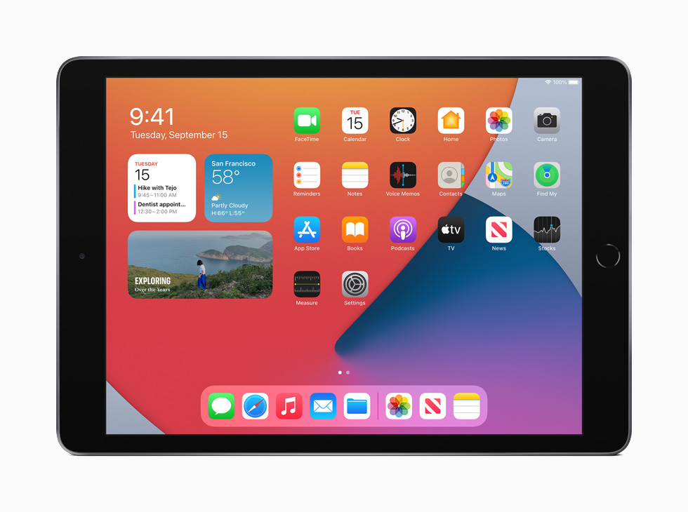 Neu gestalteter Home-Bildschirm auf dem iPad.