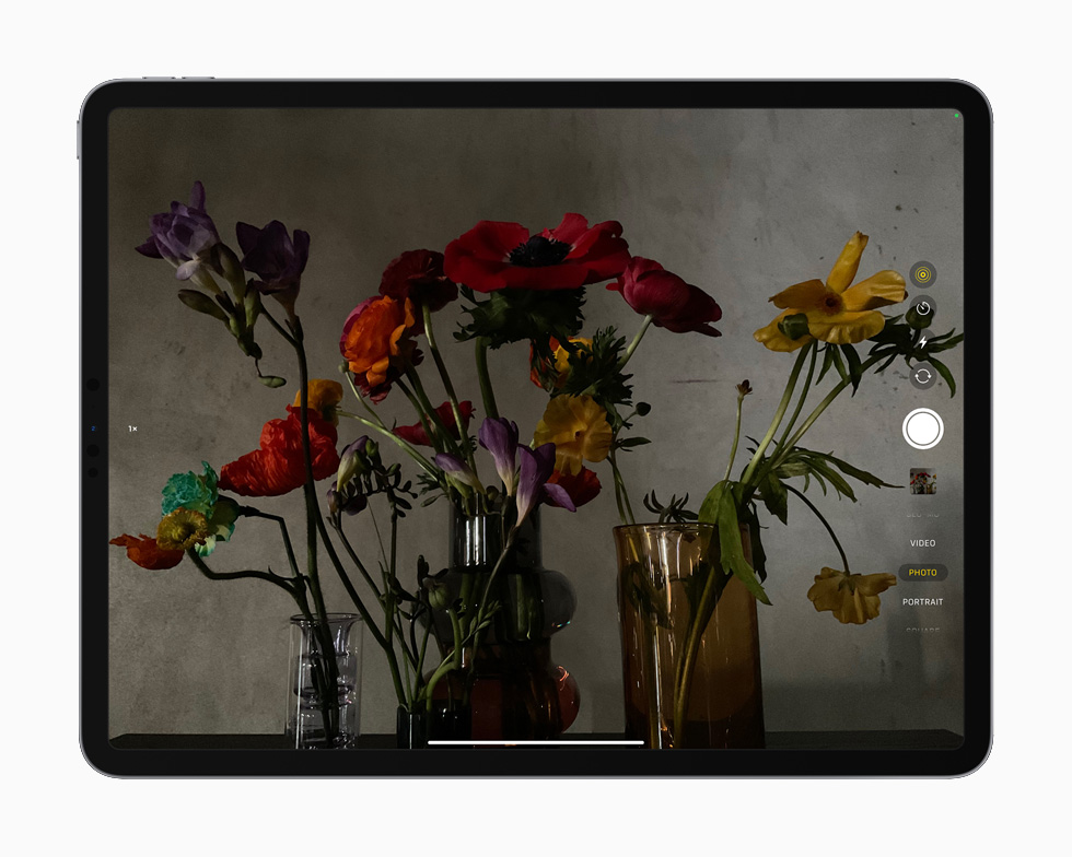 Et fotografi af blomster, der demonstrerer LiDAR-teknologi på iPad Pro.  