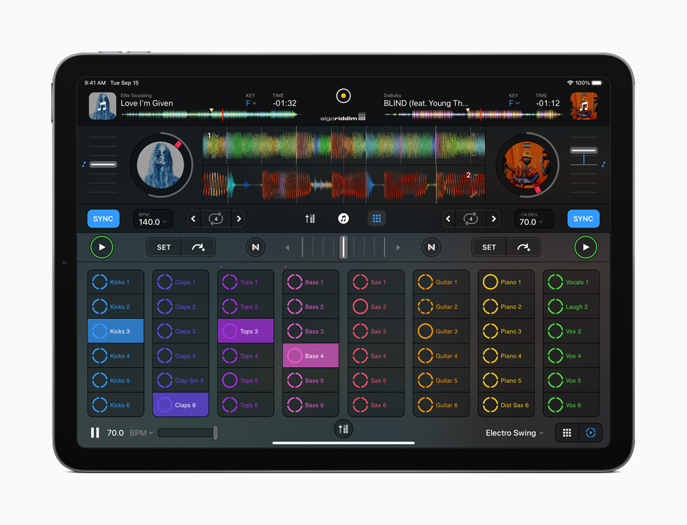 djay Pro AI auf einem iPad Air.