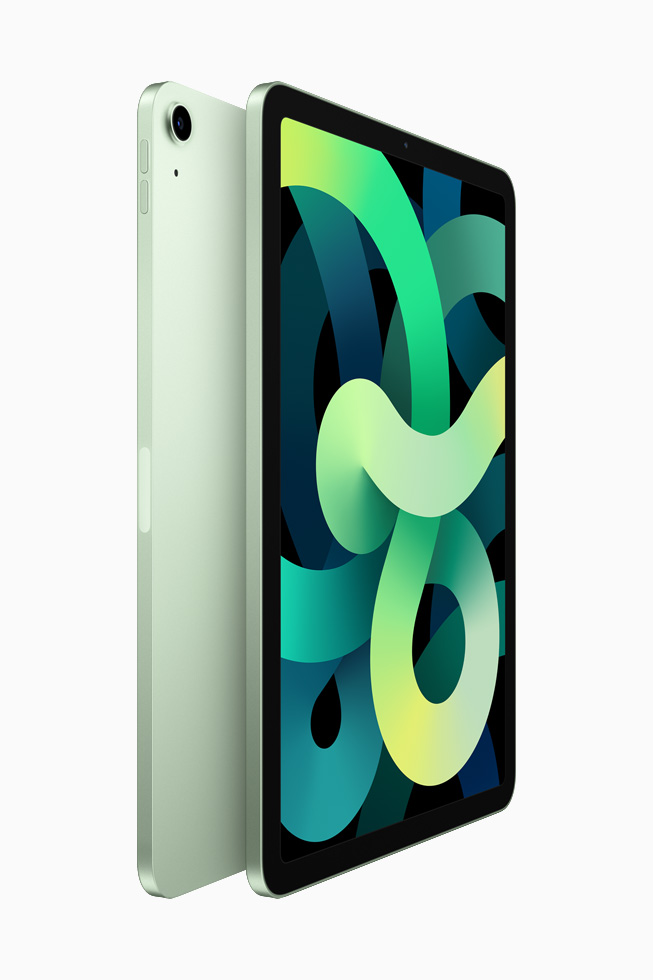 Zwei iPad Air Rücken an Rücken in Grün.