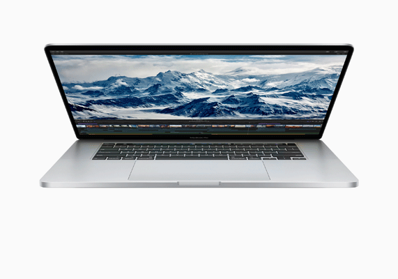 MacBook Pro opening to show battery.