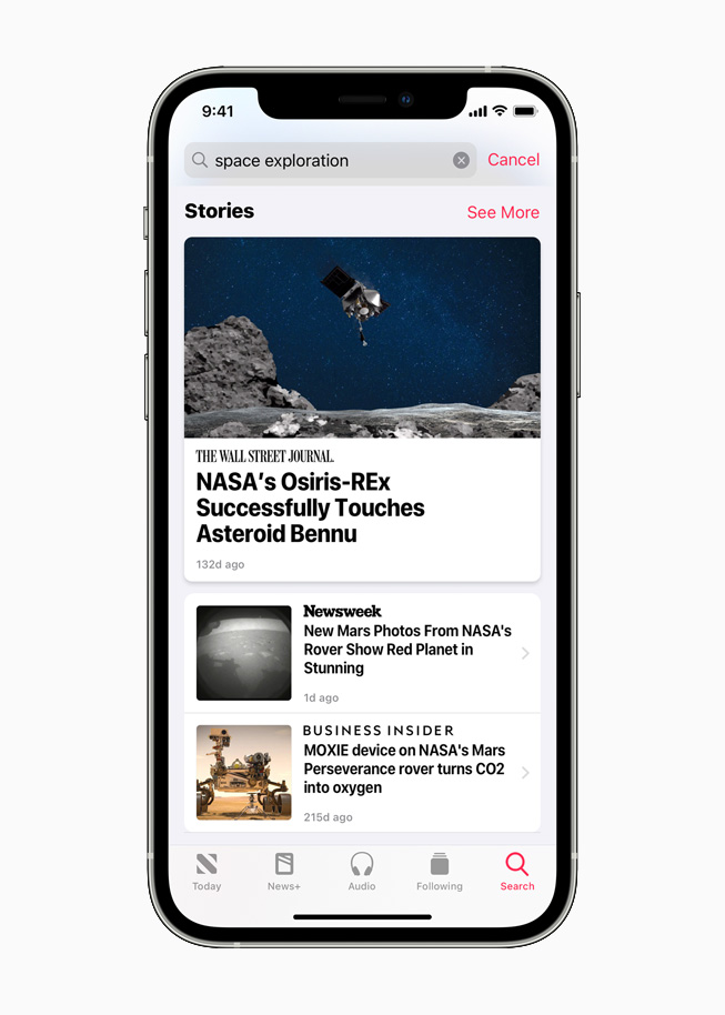 Apple News+ in iOS 14.5 on iPhone 12 Pro.