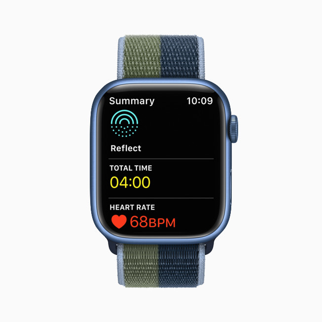 Meditation is open in the Mindfulness app on Apple Watch Series 7.