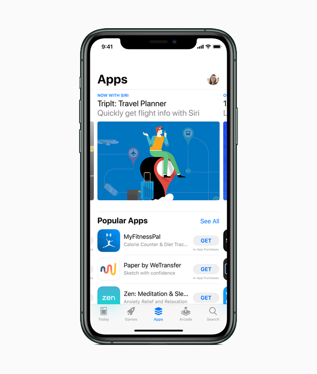 iPhone showing App Store.