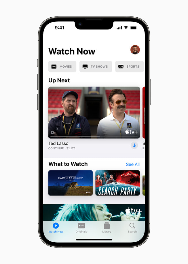 „Jetzt ansehen“ in Apple TV+ auf einem iPhone 13 Pro. 
 