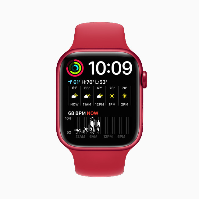 Apple Watch Series 7 is shown with the Modular Duo face.