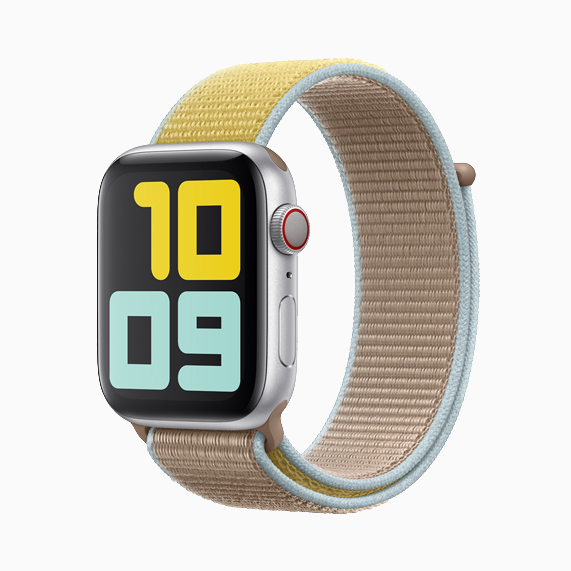 The camel sport loop on Apple Watch Series 5.