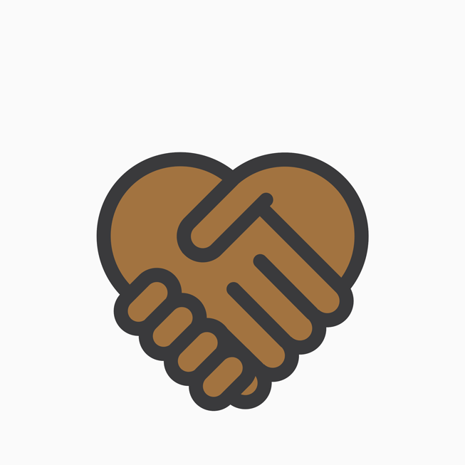 The Apple Watch Unity Challenge shaking hands sticker.