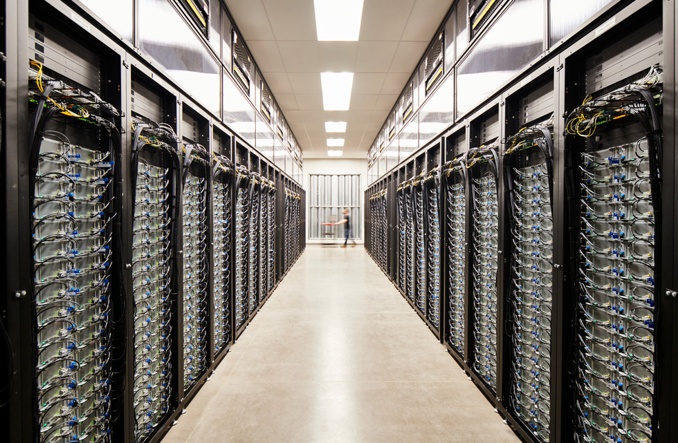 Server room at Apple's Reno data center.
