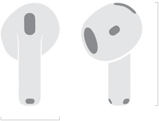 AirPods 5 的插圖，展示寬度為 18.3 公釐，高度為 30.2 公釐