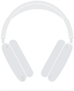 Illustration silhouette of AirPods Max 2, front exterior, 168.8-millimetre width