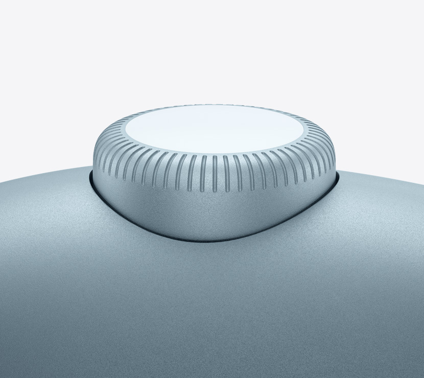 AirPods Max 2 слушалки, син цвят, детайл на Digital Crown