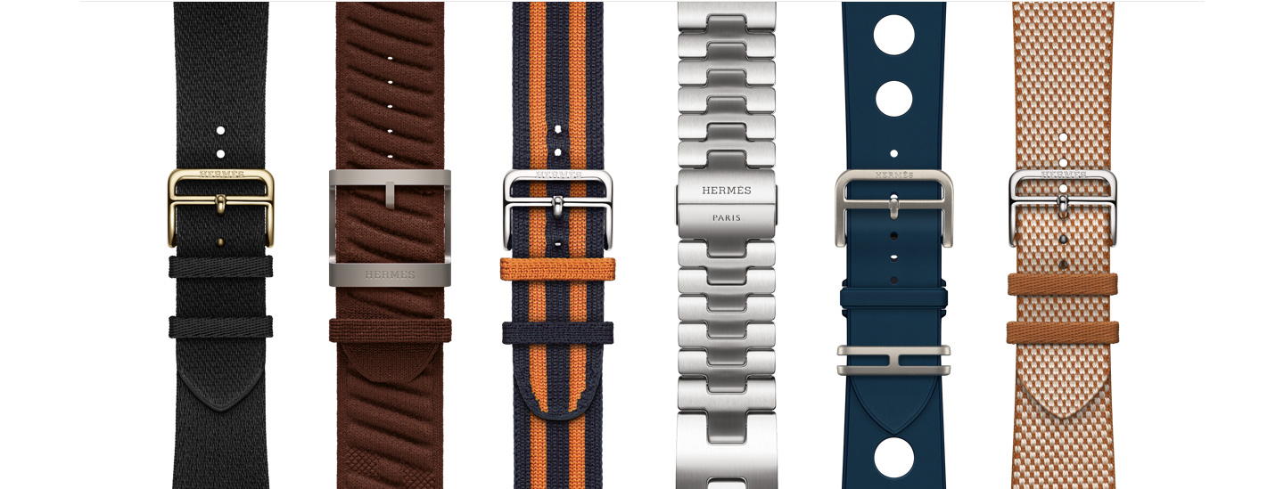 Sex Apple Watch Hermès-armband i olika stilar och färger