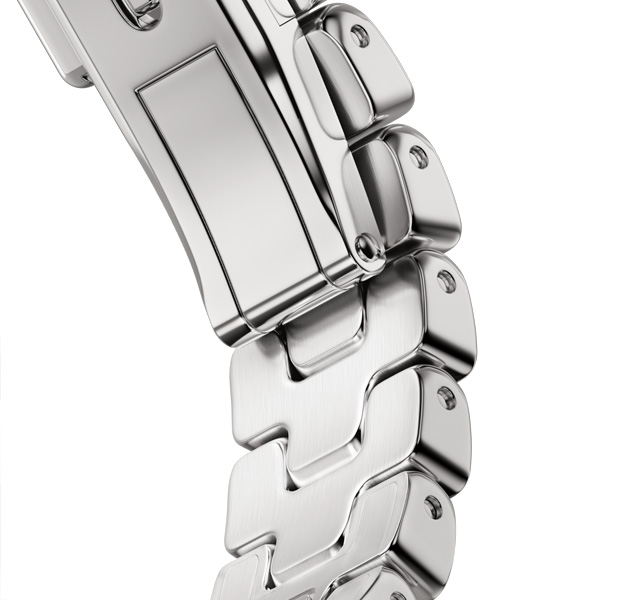 Apple Watch Hermès Series 12, del av Grand H-armbandet i färgen Satiné, Boucle Déployante-spänne