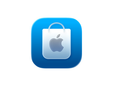 App Apple Store, icône de sac, bleu
