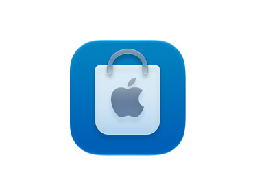 Apple Store App、青いショッピングバッグのアイコン