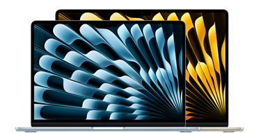 Laptops MacBook Air de 13 y 15 pulgadas, colores disponibles: azul cielo, color plata, blanco estelar, medianoche