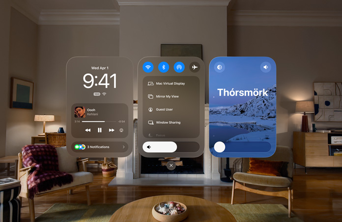 مركز التحكم في Apple&nbsp;Vision&nbsp;Pro