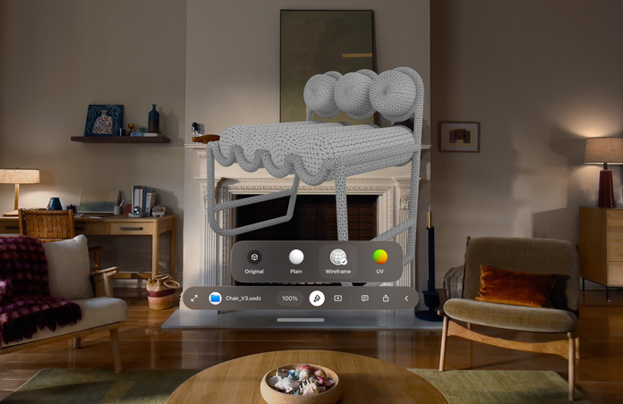 عرض على Apple&nbsp;Vision&nbsp;Pro يظهر نافذة إشعار من ميزة 